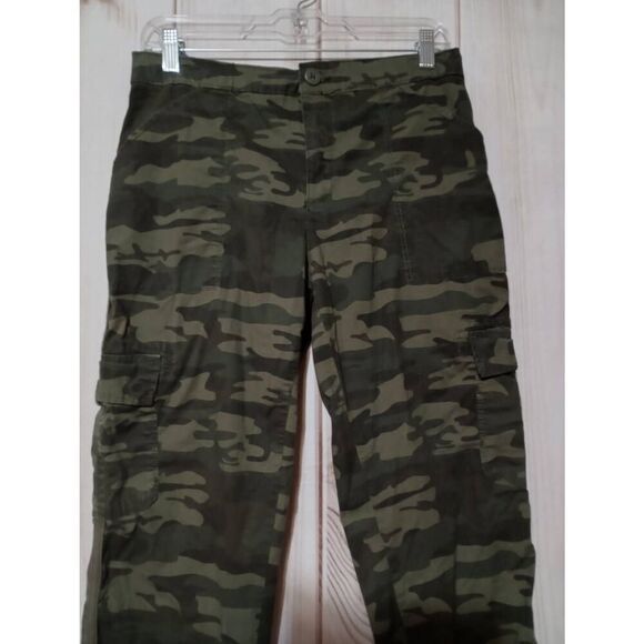 Social Standards Pants Ladies Medium Camouflage Joggers Cargo Pockets - Picture 3 of 8